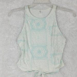 BP. Womens Crop Top Multicolor Tapestry‎ Sleeveless Stretch Cutout Back XXS New